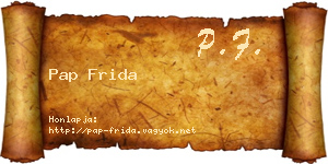 Pap Frida névjegykártya